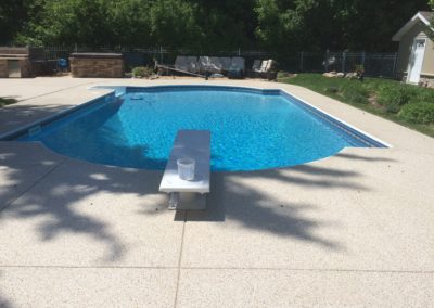 Outdoor Pool Deck Concrete Coating in Lakeville