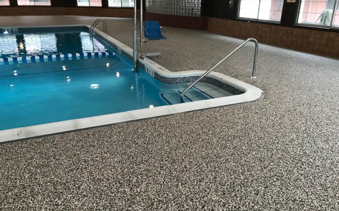 Indoor Motel Pool Deck Installation