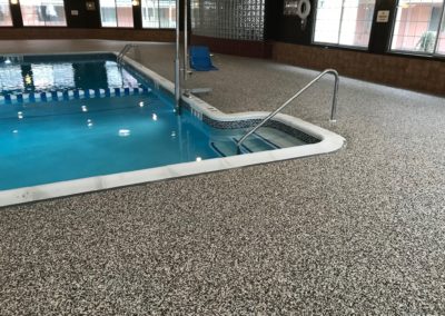 Indoor Motel Pool Deck Installation