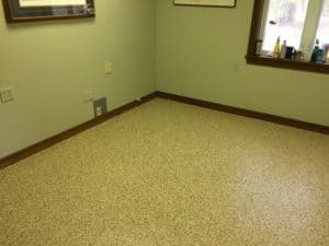 slip resistent concrete flooring for basements